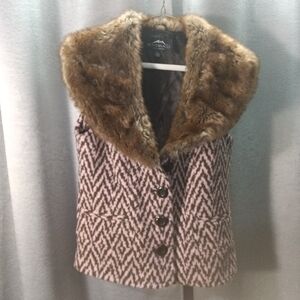 Pink & Brown Fur Vest